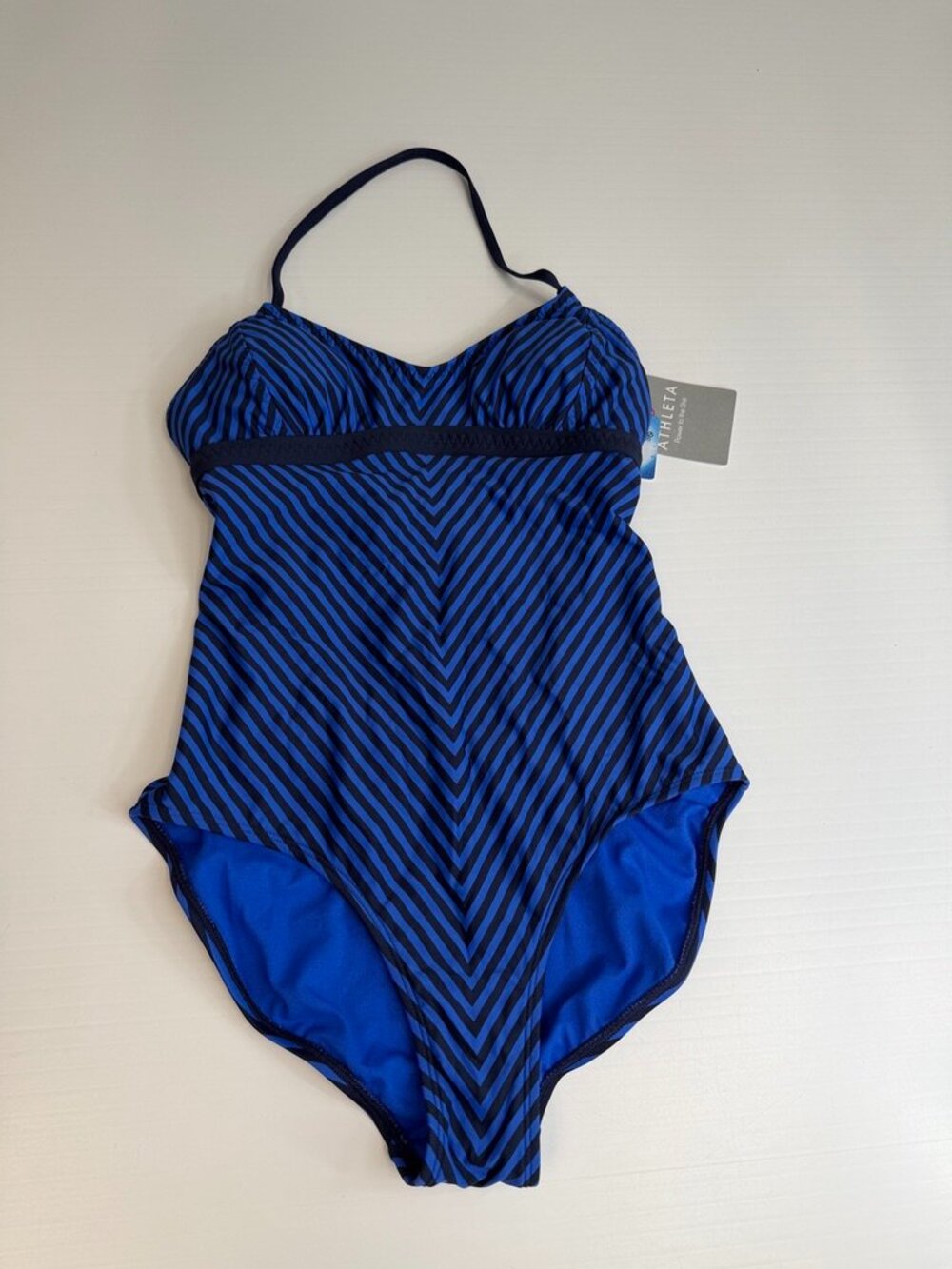 Athleta One Piece Women Extra Small Stripe Avila Beach Swim Pool Resort Party Ne